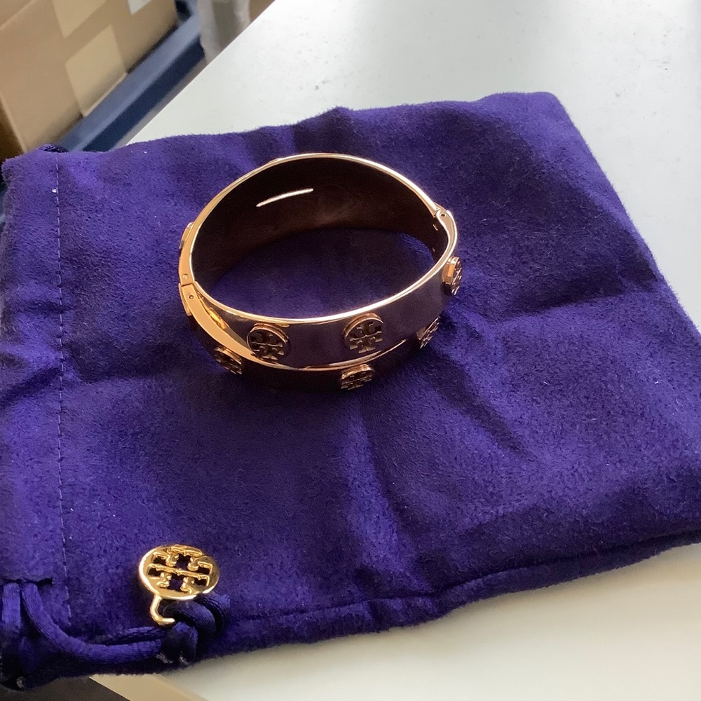 Tory Burch metal logo double wrap bracelet